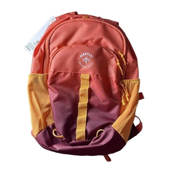 Youth Camping Backpack Firefly Outdoor Gear Bag School‎ Red Orange New - Picture 1 of 4